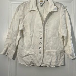 Talbots Petite White Jean Jacket